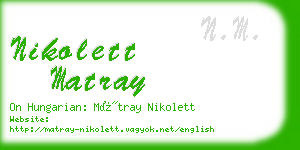 nikolett matray business card